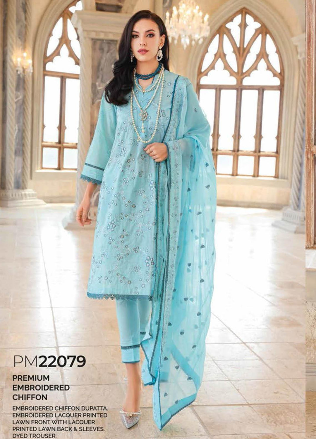 Gul Ahmed Embroidered Lawn Suits Unstitched 3 Piece GA23PS PM-22079 - Summer Collection