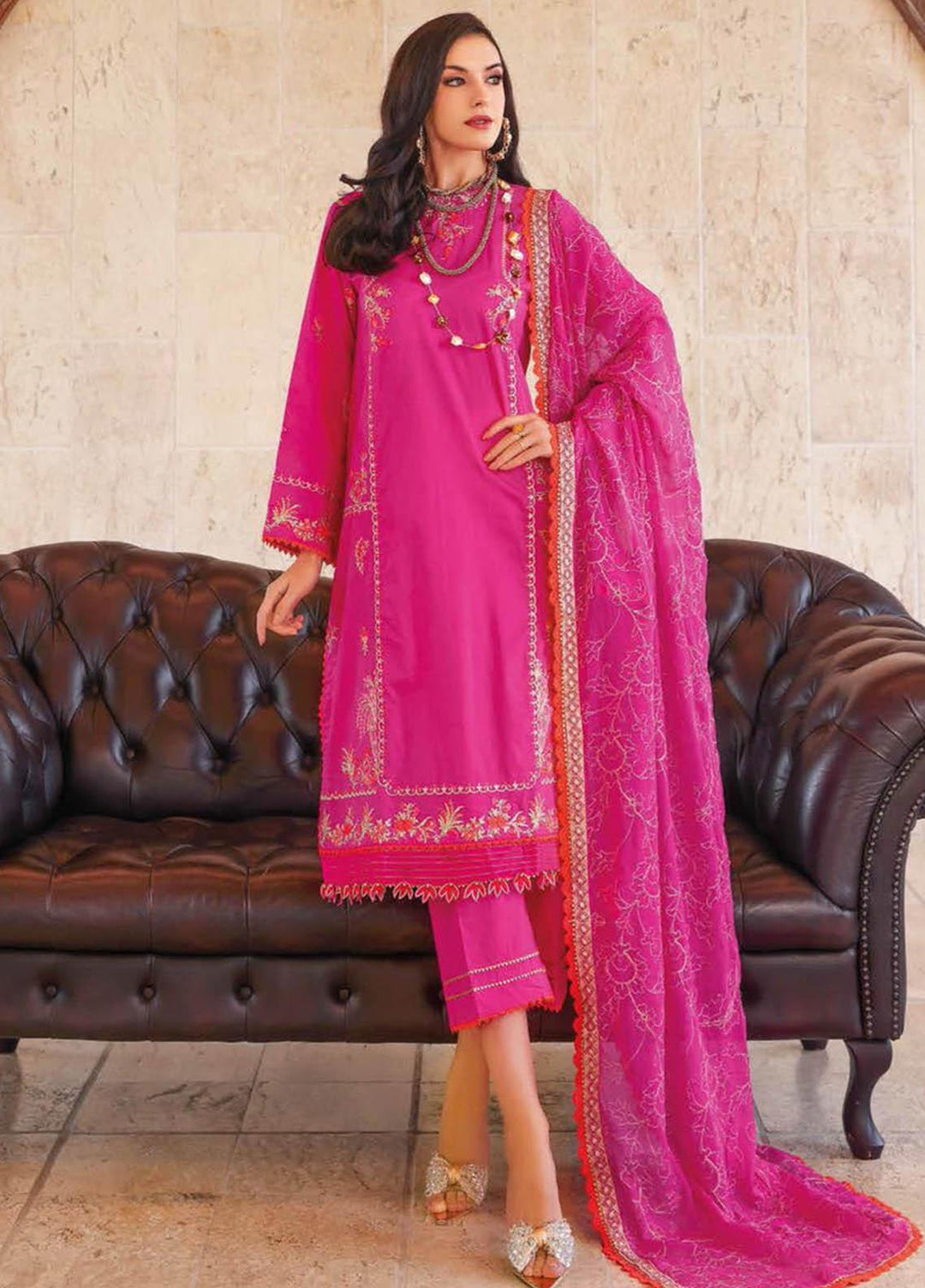 Gul Ahmed Embroidered Lawn Suits Unstitched 3 Piece GA23PS PM-22084 - Summer Collection