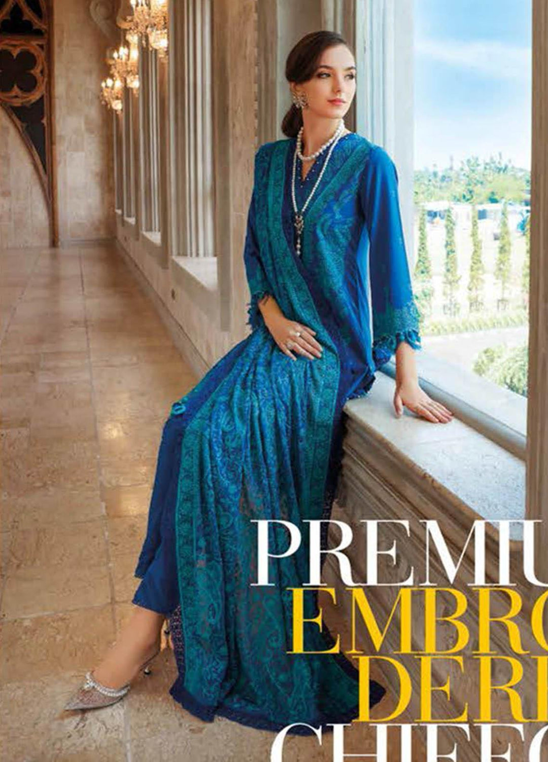 Gul Ahmed Embroidered Lawn Suits Unstitched 3 Piece GA23PS PM-32028 - Summer Collection