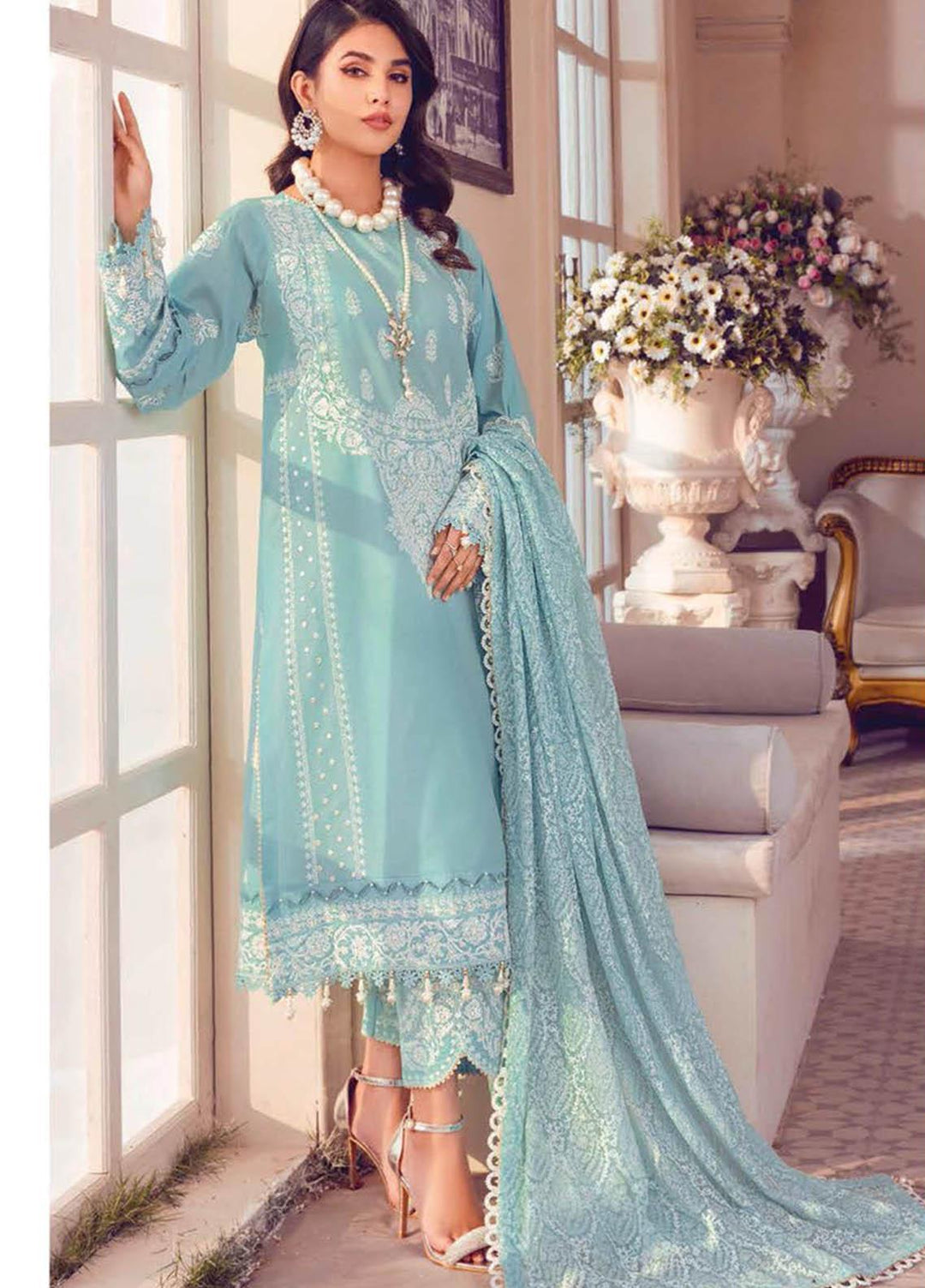 Gul Ahmed Embroidered Lawn Suits Unstitched 3 Piece GA23PS PM-32029 - Summer Collection