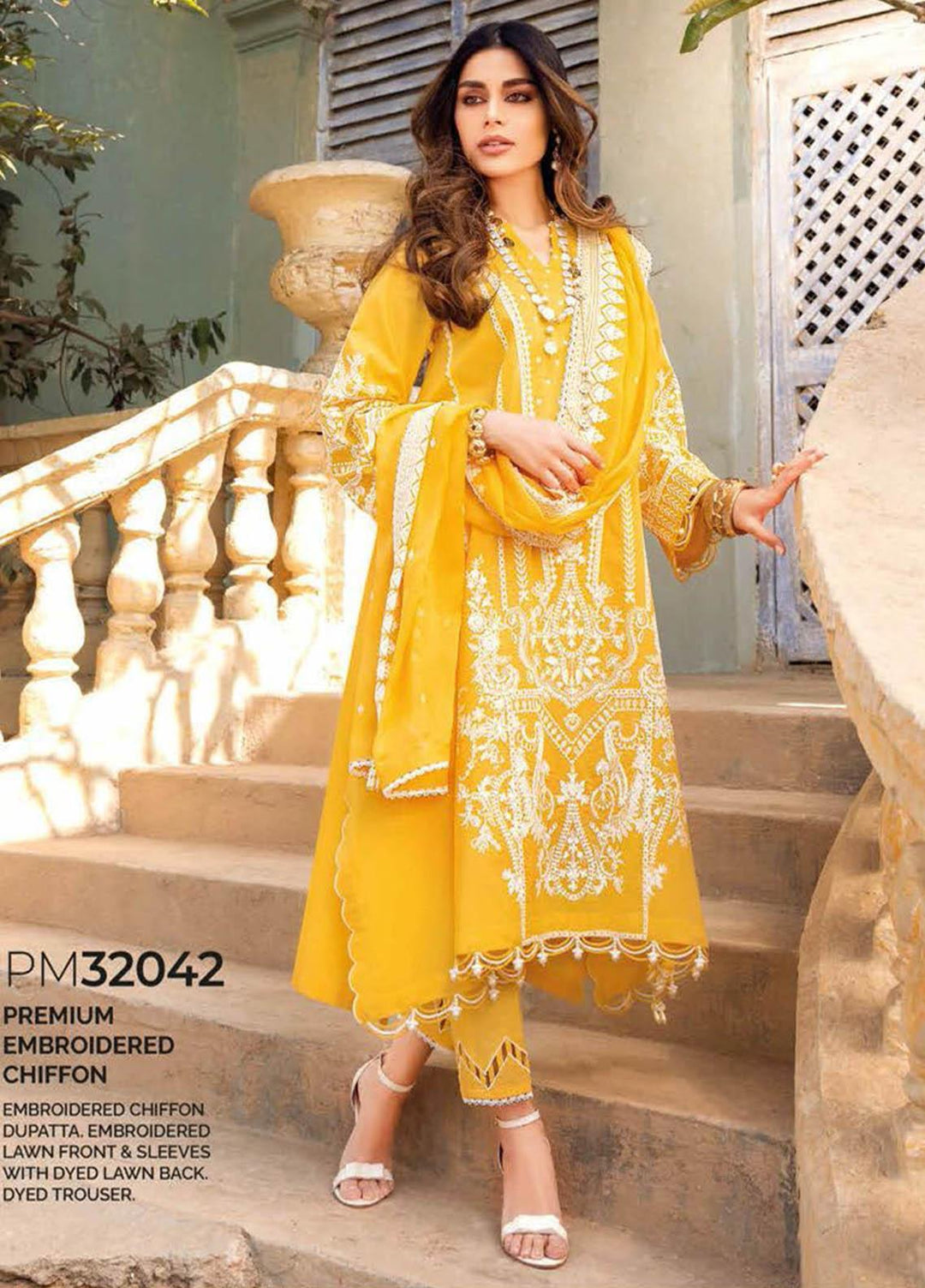 Gul Ahmed Embroidered Lawn Suits Unstitched 3 Piece GA23PS PM-32042 - Summer Collection