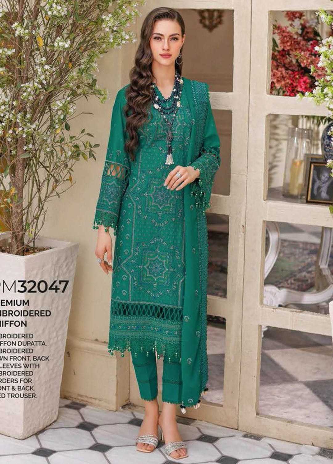 Gul Ahmed Embroidered Lawn Suits Unstitched 3 Piece GA23PS PM-32047 - Summer Collection