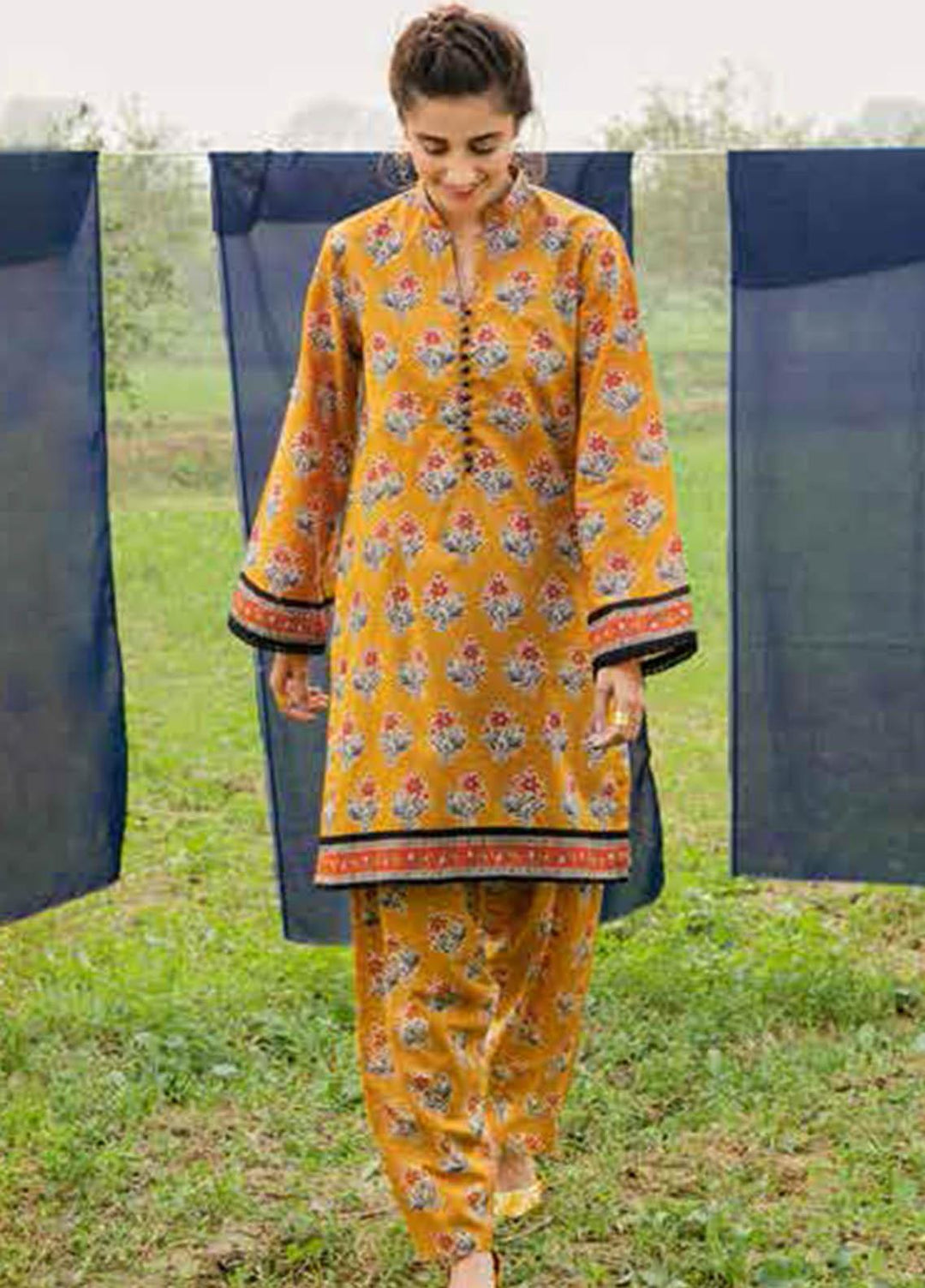Gul Ahmed Printed Lawn Unstitched Kurties GA21VG SL 892-B - Summer Collection