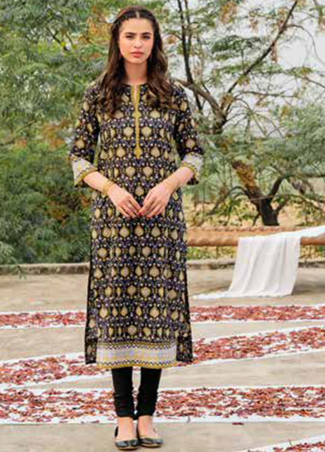 Gul Ahmed Printed Lawn Unstitched Kurties GA21VG SL 893-A - Summer Collection