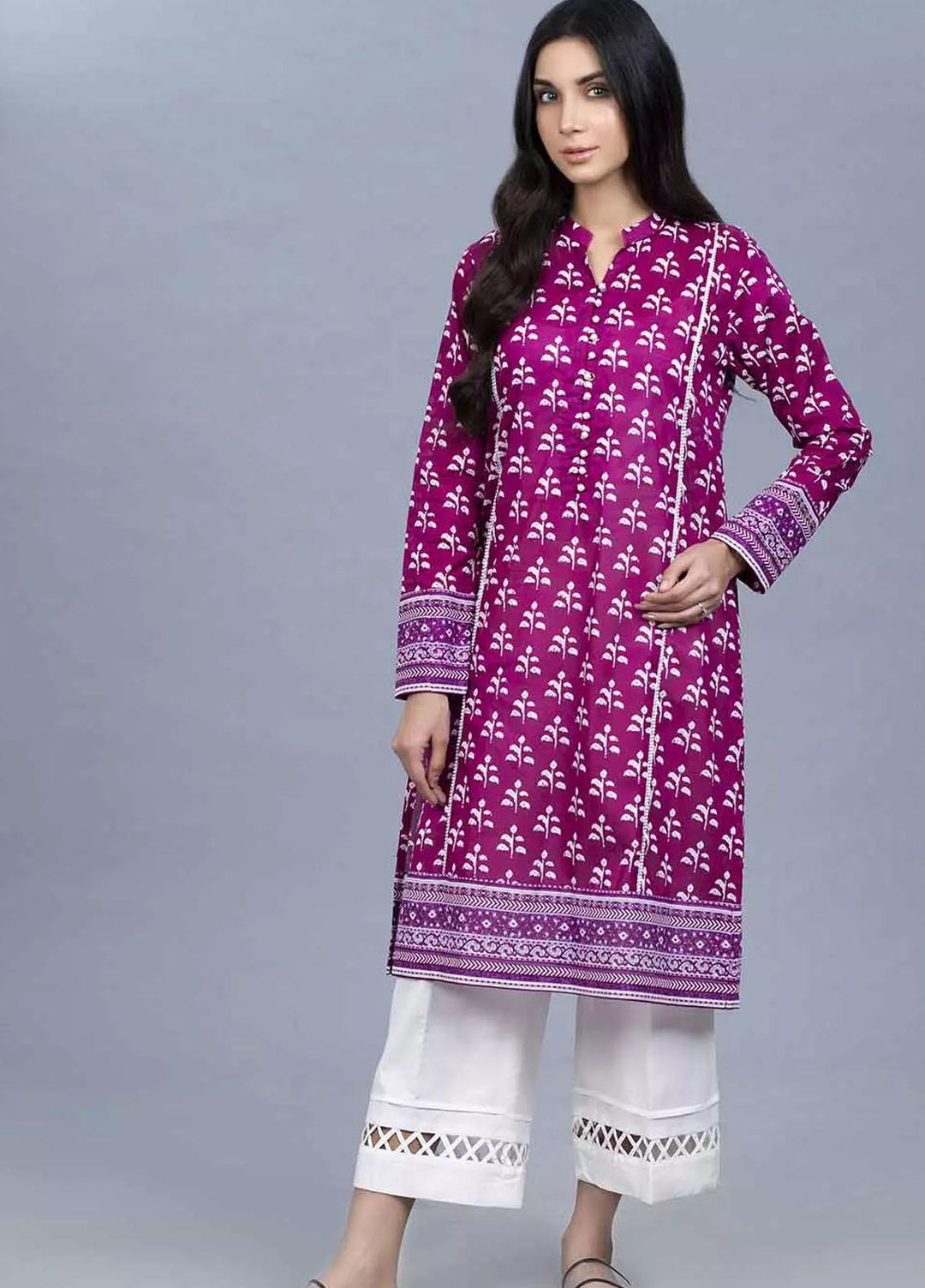 Gul Ahmed Printed Lawn  Unstitched Kurties GA21VG SL-895-B - Summer Collection