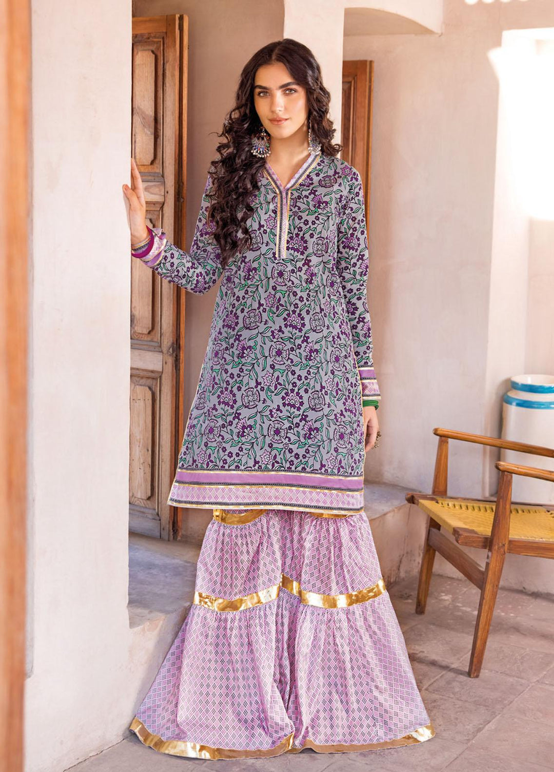 Vintage Garden By Gul Ahmed Printed Lawn Suits Unstitched 2 Piece GA23V TL-32027A - Summer Collection