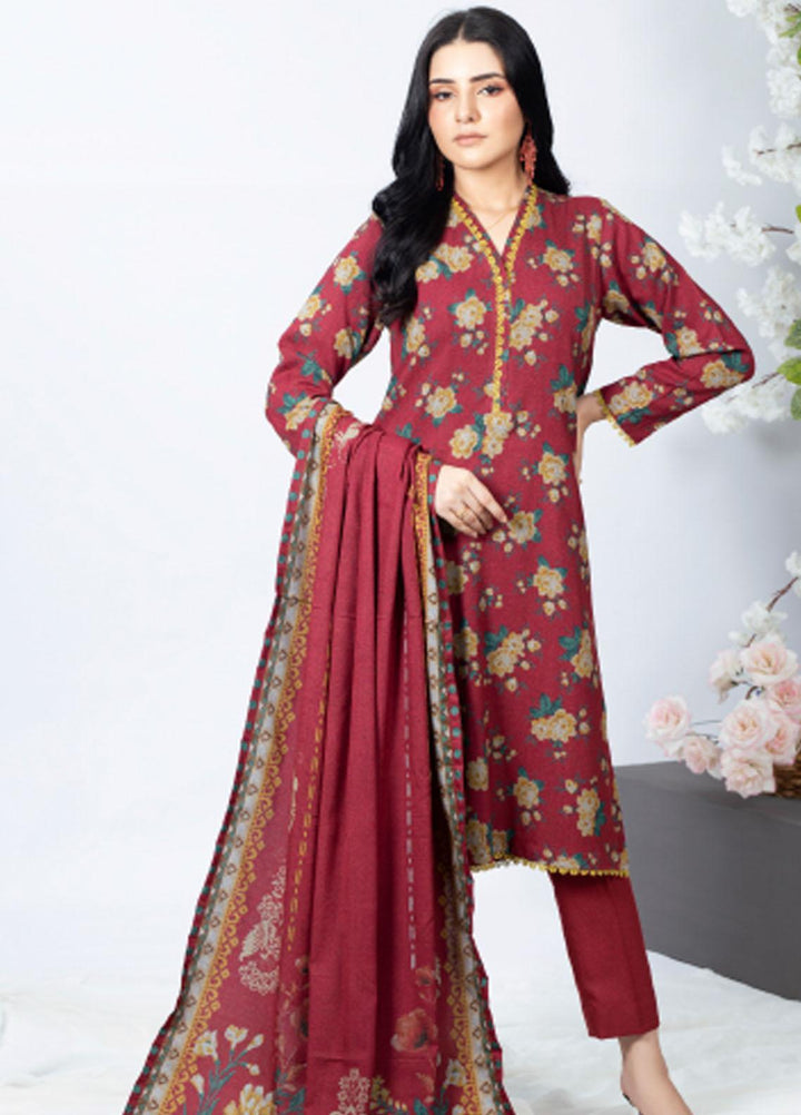 Gul Ahmed Embroidered Dhanak Suits Unstitched 3 Piece GA23WB WNS 32206 B - Winter Collection