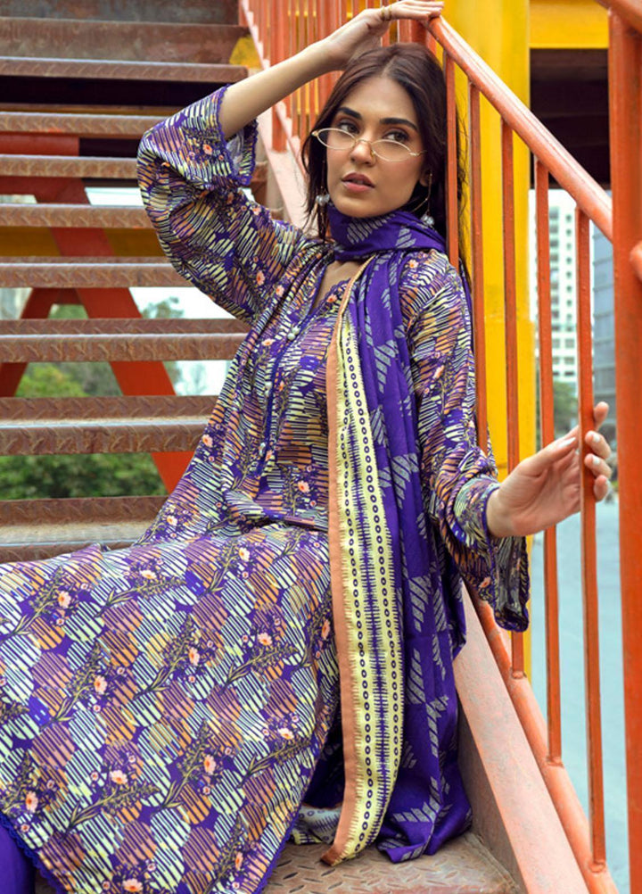 Gul Ahmed Printed Linen Suits Unstitched 3 Piece GA23WC LT 32009B - Winter Collection