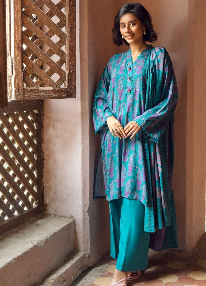 Gul Ahmed Printed Linen Suits Unstitched 3 Piece GA23WC LT 32010A - Winter Collection