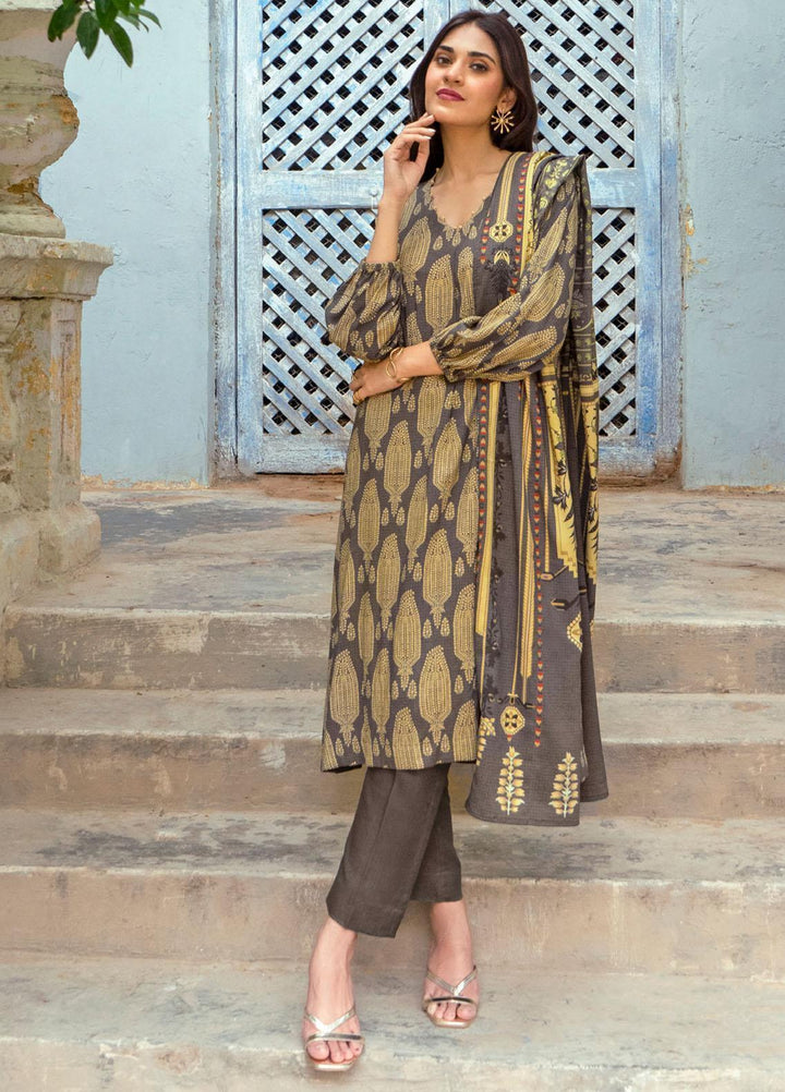 Gul Ahmed Printed Linen Suits Unstitched 3 Piece GA23WC LT 32023A - Winter Collection