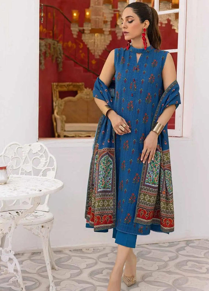 Gul Ahmed Printed Khaddar Suits Unstitched 3 Piece GA23WL K-32032 - Winter Collection