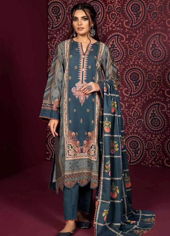 Gul Ahmed Embroidered Khaddar Suits Unstitched 3 Piece GA23WL K-32039 - Winter Collection