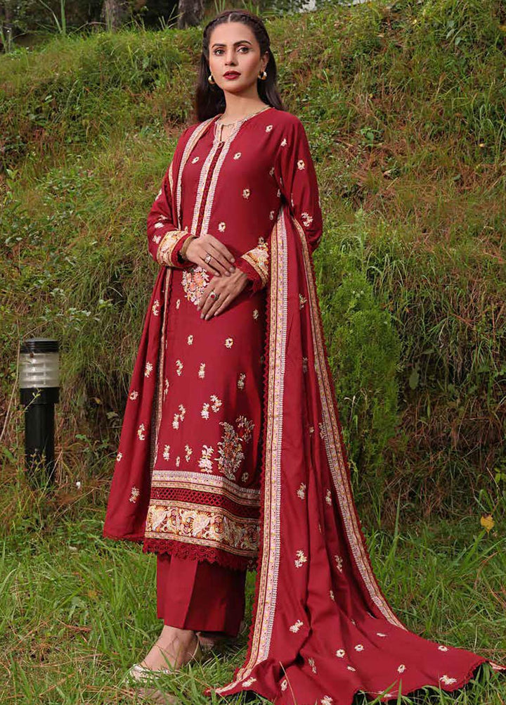 Gul Ahmed Embroidered Linen Suits Unstitched 3 Piece GA23WL LT-32012 - Winter Collection