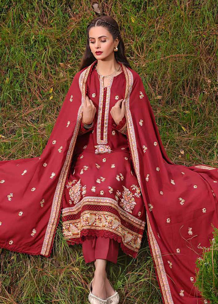 Gul Ahmed Embroidered Linen Suits Unstitched 3 Piece GA23WL LT-32012 - Winter Collection