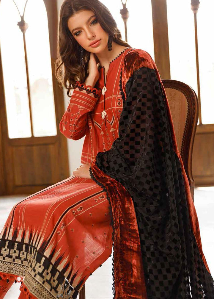 Gul Ahmed Embroidered Khaddar Suits Unstitched 3 Piece GA22UW BVL-22001 - Winter Collection