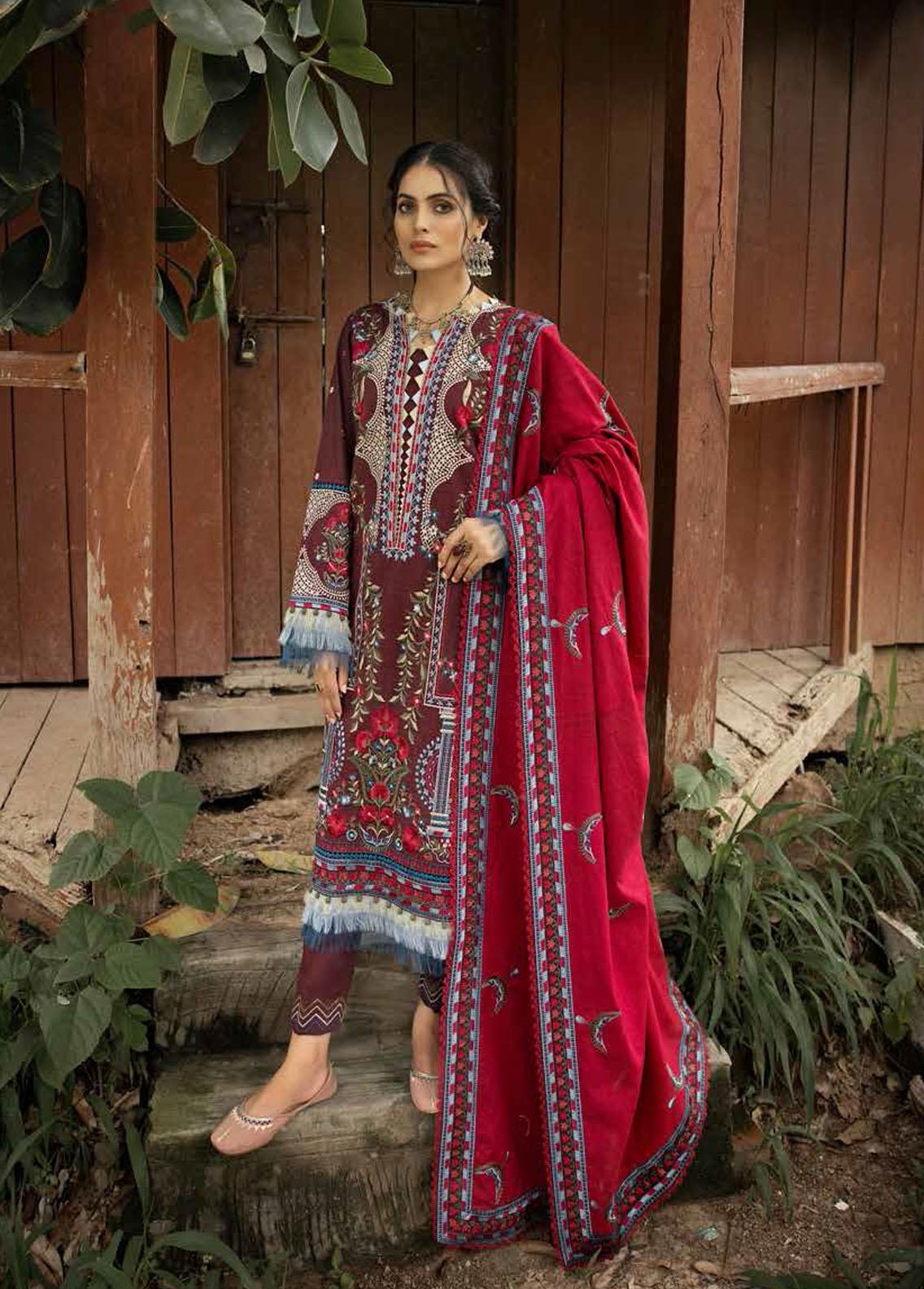 Gul Ahmed Embroidered Karandi Suits Unstitched 3 Piece GA22UW AY-22014 - Winter Collection main image 1