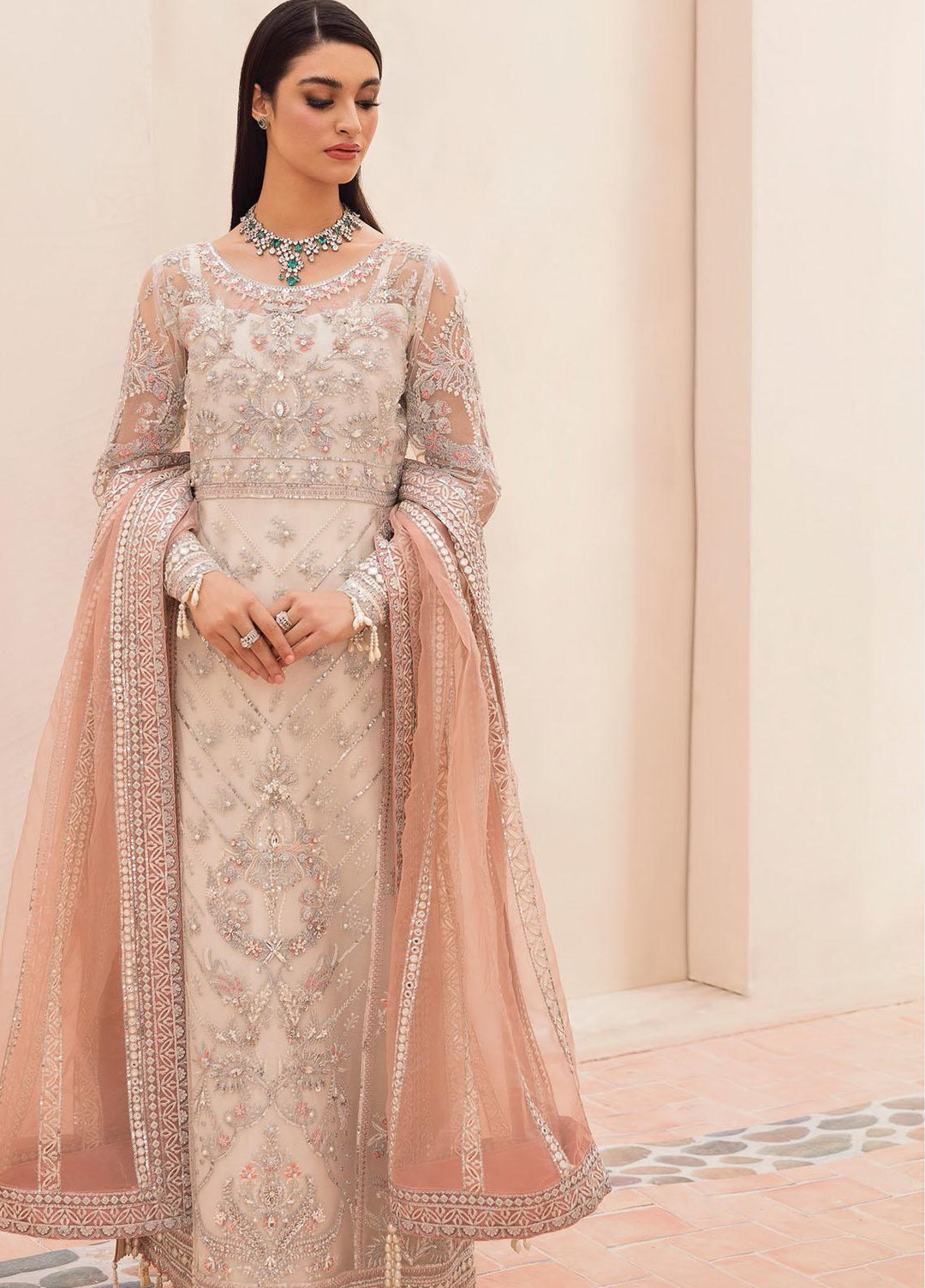 Gulaal Embroidered Net Suits Unstitched 3 Piece GL22LF 05 Arwa - Luxury Formals Collection