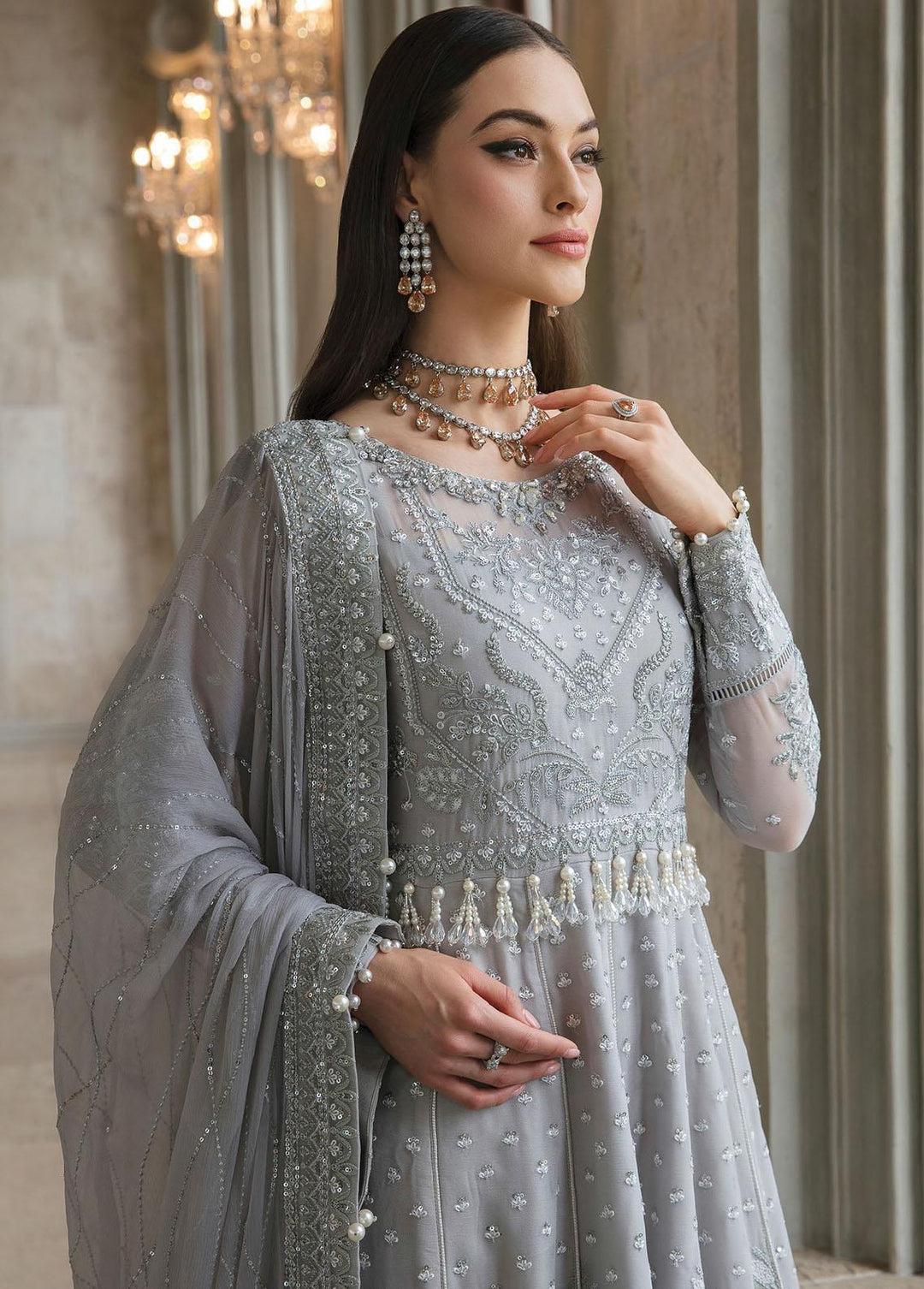 Gulaal Embroidered Chiffon Suits Unstitched 4 Piece GL23C 06 Arwa - Eid Collection