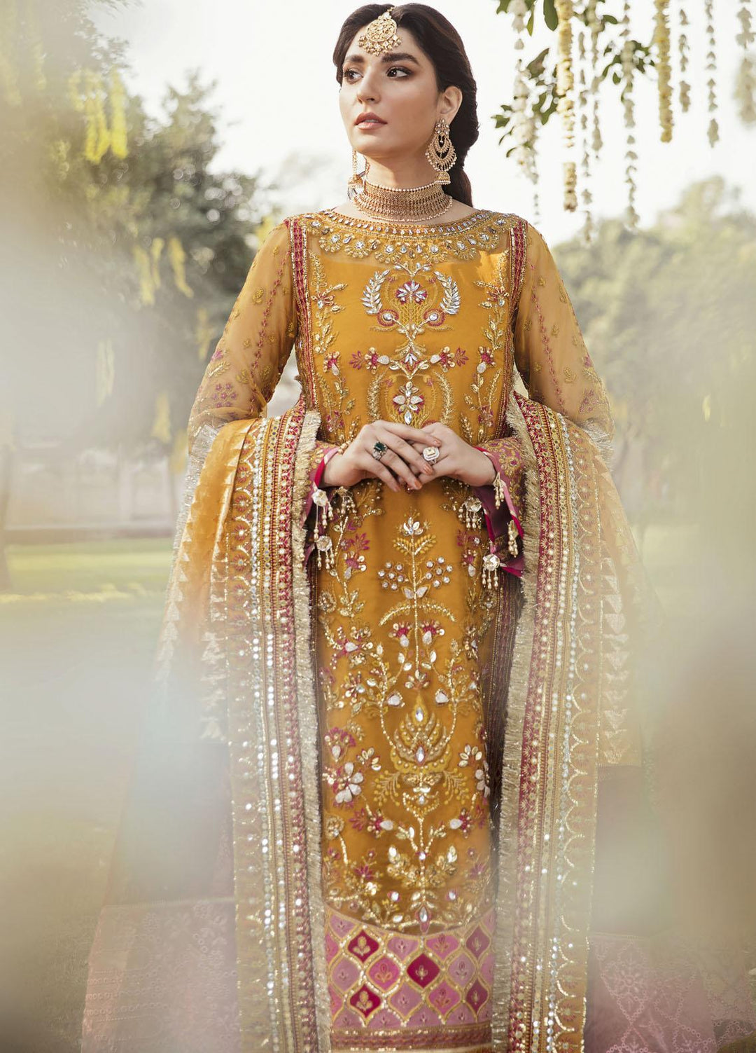 Gulaal Embroidered Net Suits Unstitched 3 Piece GL21WD (WU-03) Masakali - Wedding Collection