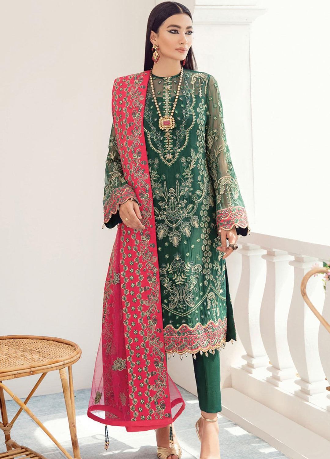 Gulaal Embroidered Chiffon Suits Unstitched 3 Piece GL21C 01 Sofiya - Premium Collection