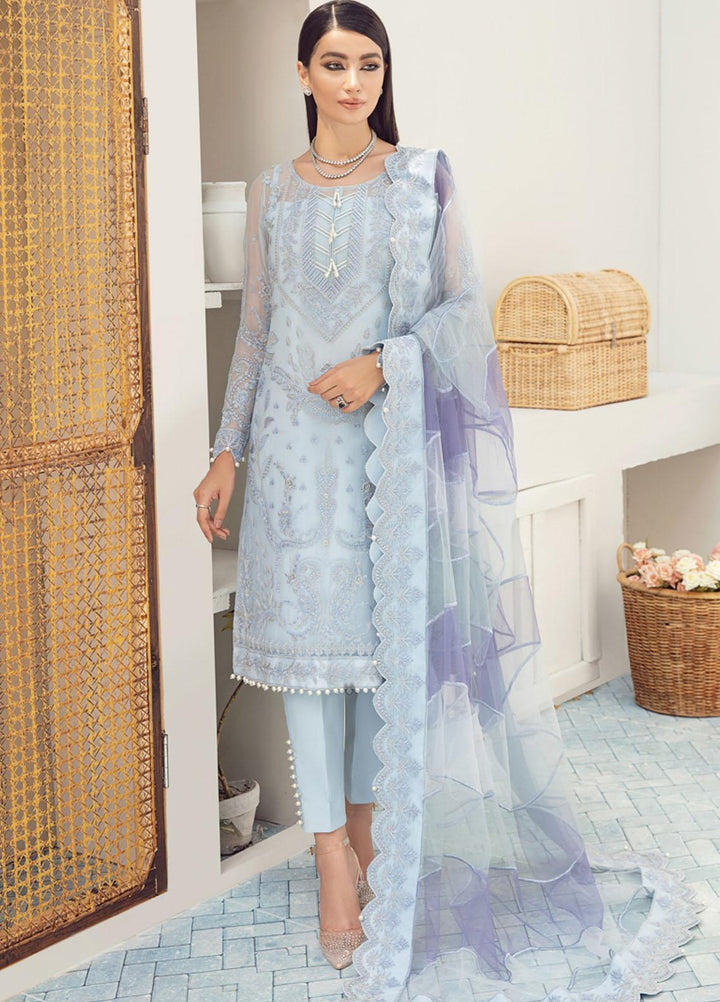 Gulaal Embroidered Chiffon Suits Unstitched 3 Piece GL21C 05 Ashk - Premium Collection