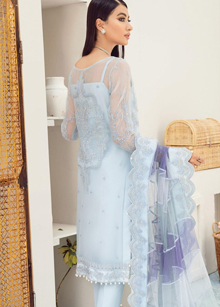 Gulaal Embroidered Chiffon Suits Unstitched 3 Piece GL21C 05 Ashk - Premium Collection