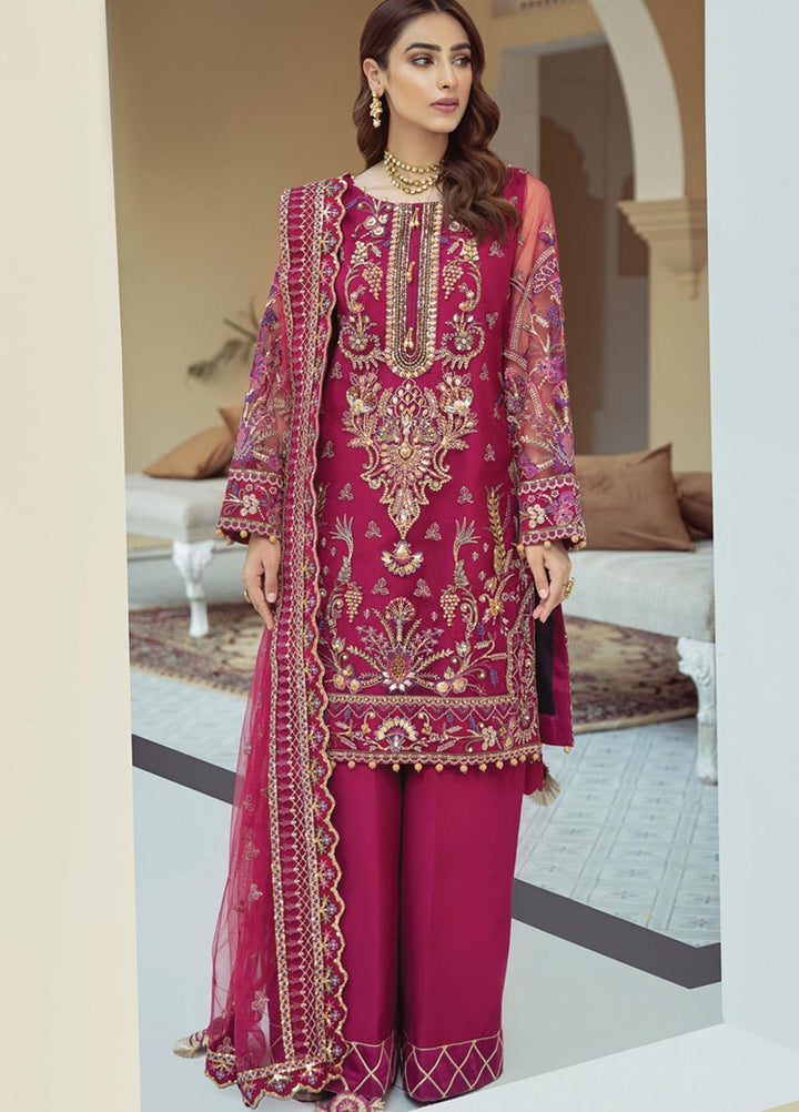 Gulaal Embroidered Net Suits Unstitched 3 Piece GL21LF D-03 PAREESA - Luxury Formals Collection