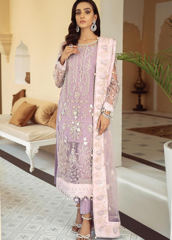Gulaal Embroidered Net Suits Unstitched 3 Piece GL21LF D-04 ARSHAM - Luxury Formals Collection
