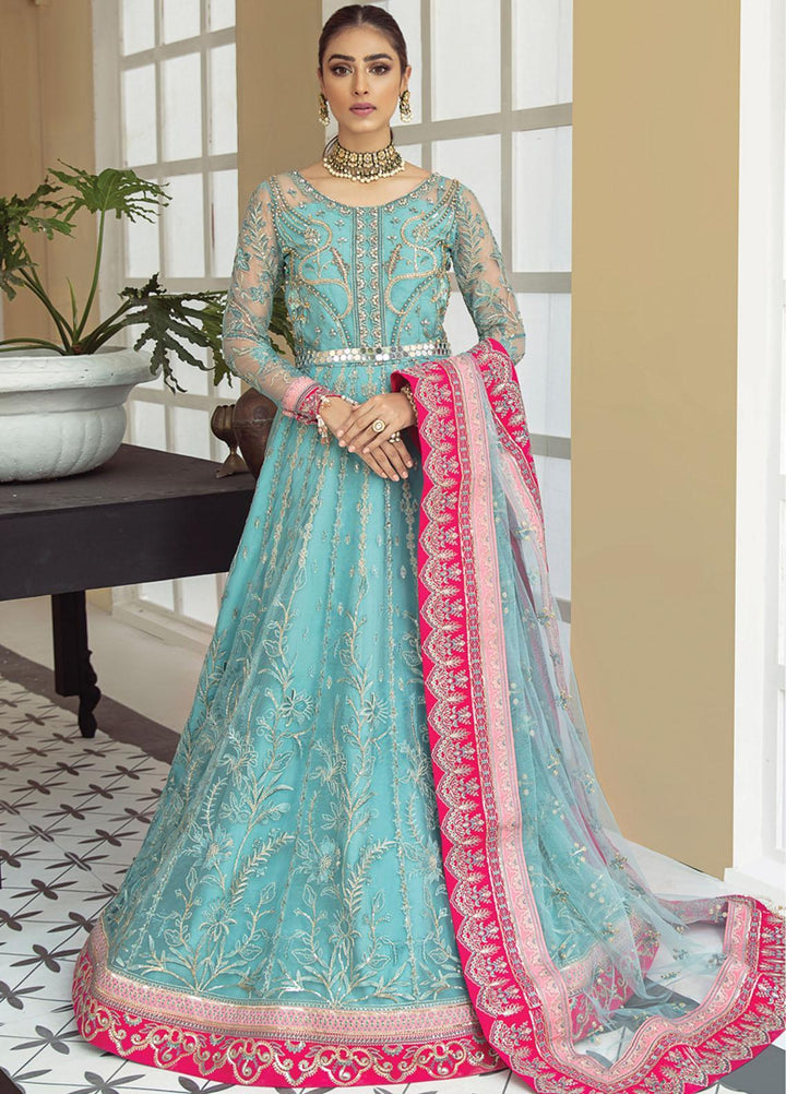 Gulaal Embroidered Net Suits Unstitched 3 Piece GL21LF D-05 AIZAH - Luxury Formals Collection