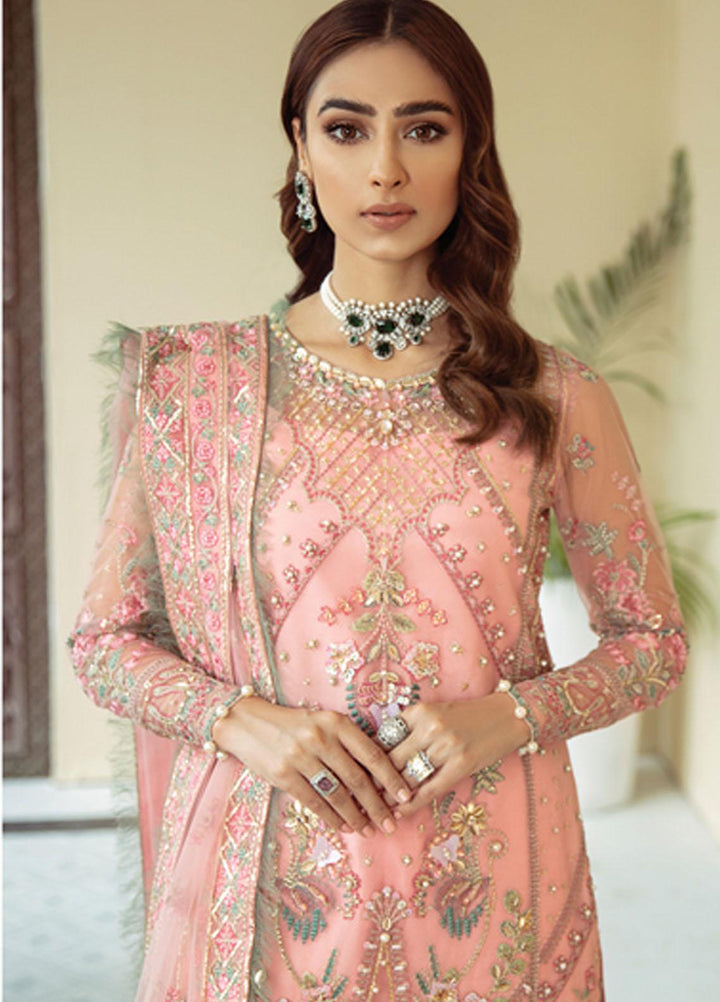 Gulaal Embroidered Net Suits Unstitched 3 Piece GL21LF D-07 KANWAL - Luxury Formals Collection