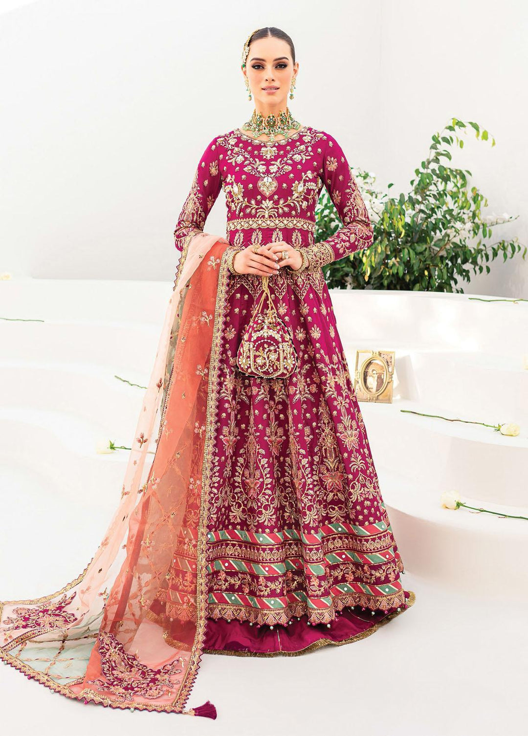 Gulaal Embroidered Raw Silk Suits Unstitched 3 Piece GL22WD 01 Satrangi - Wedding Collection