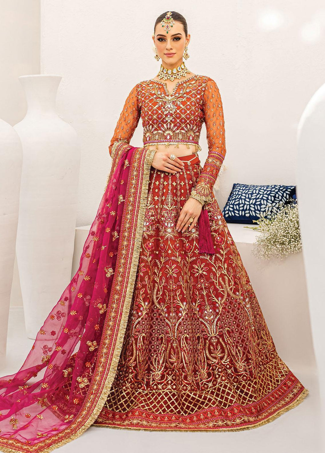 Gulaal Embroidered Organza Suits Unstitched 3 Piece GL22WD 06 Sanaiyah - Wedding Collection