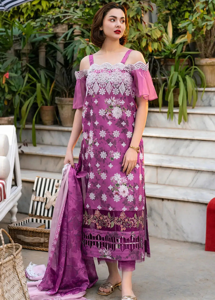 Gulkari by Asifa and Nabeel Chikankari Lawn Suit Unstitched 3 Piece AN25G GKL-12 Aura - Summer Collection