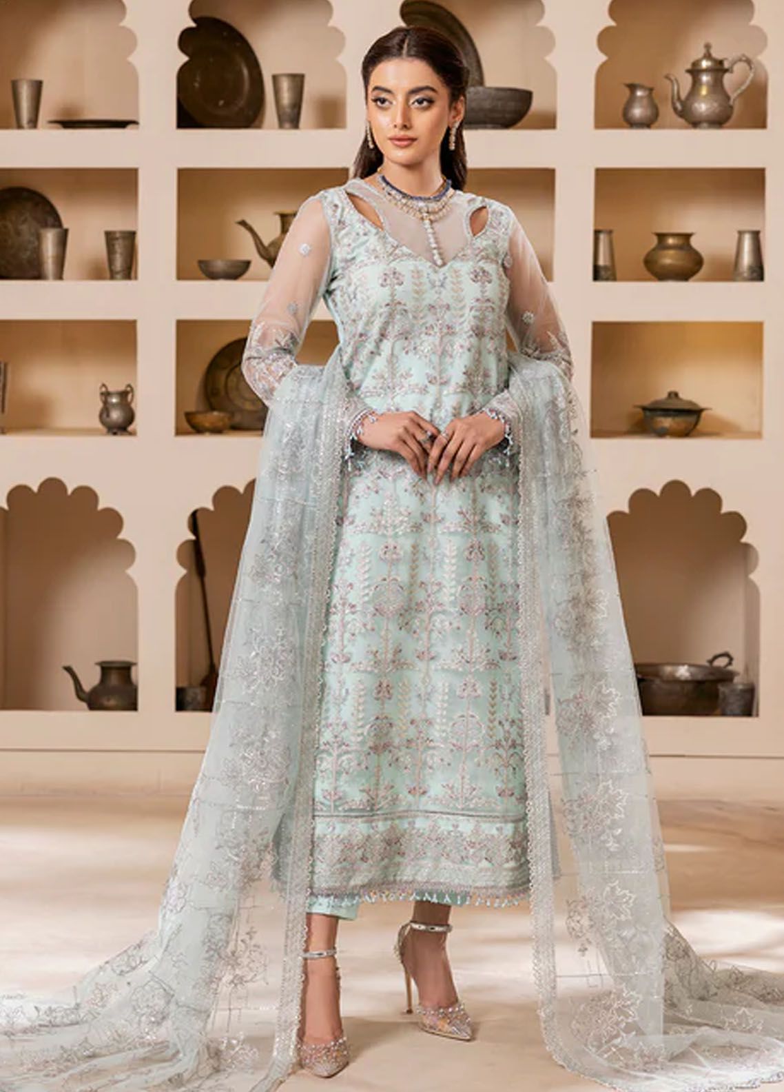 Gul Meera by House of Nawab Embroidered Organza Suits Unstitched 3 Piece HON21GM 03 FALAQ - Luxury Formals Collection