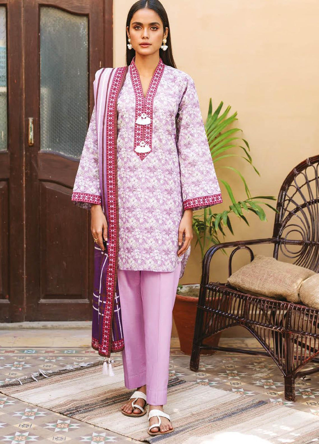 Orient Textile Printed Lawn Suits Unstitched 3 Piece OTL-21-004 Purple - Summer Collection