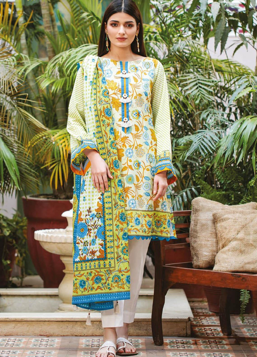 Orient Textile Printed Lawn Suits Unstitched 3 Piece OTL-21-006 Blue - Summer Collection