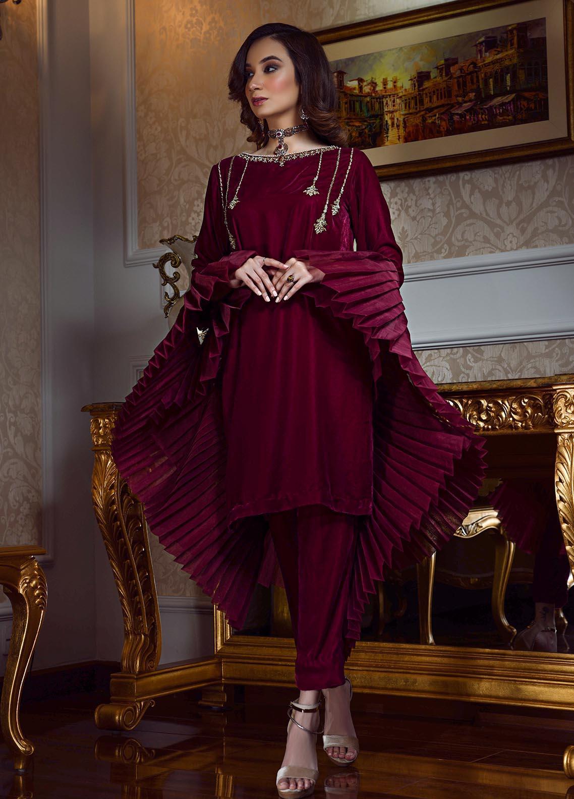 Mehak Yaqoob Pret Embroidered Raw Silk 3 Piece Suit Blush