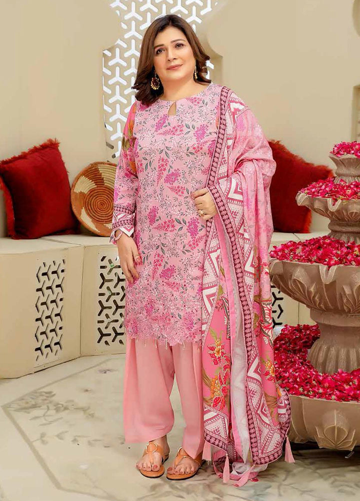 Guzel by Riaz Arts Embroidered Chikankari Slub Linen Suits Unstitched 3 Piece RA21GSL D-02 - Winter Collection
