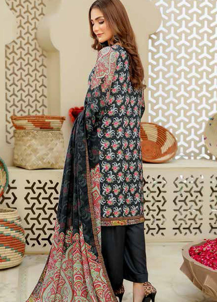 Guzel by Riaz Arts Embroidered Chikankari Slub Linen Suits Unstitched 3 Piece RA21GSL D-03 - Winter Collection