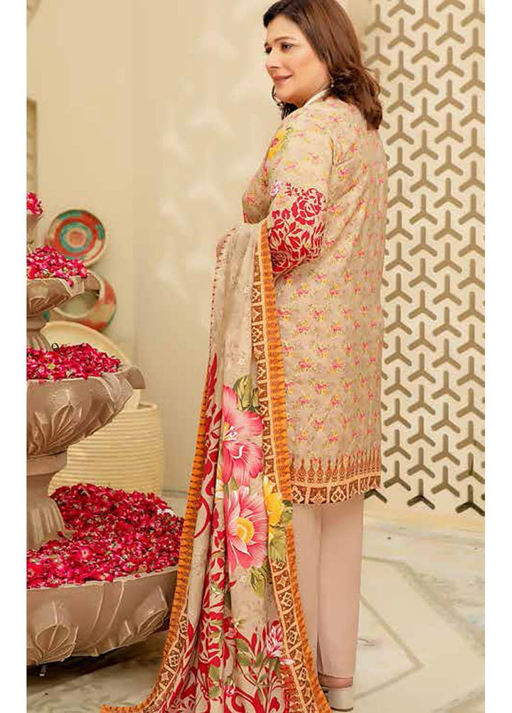 Guzel by Riaz Arts Embroidered Chikankari Slub Linen Suits Unstitched 3 Piece RA21GSL D-04 - Winter Collection