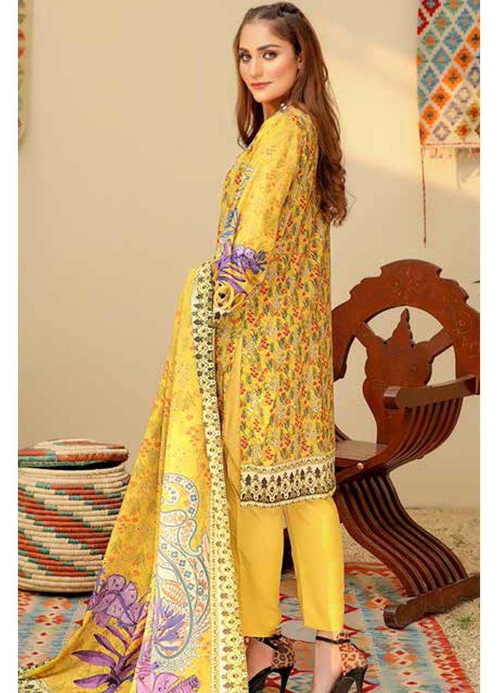 Guzel by Riaz Arts Embroidered Chikankari Slub Linen Suits Unstitched 3 Piece RA21GSL D-06 - Winter Collection