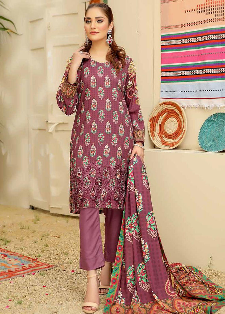 Guzel by Riaz Arts Embroidered Chikankari Slub Linen Suits Unstitched 3 Piece RA21GSL D-08 - Winter Collection