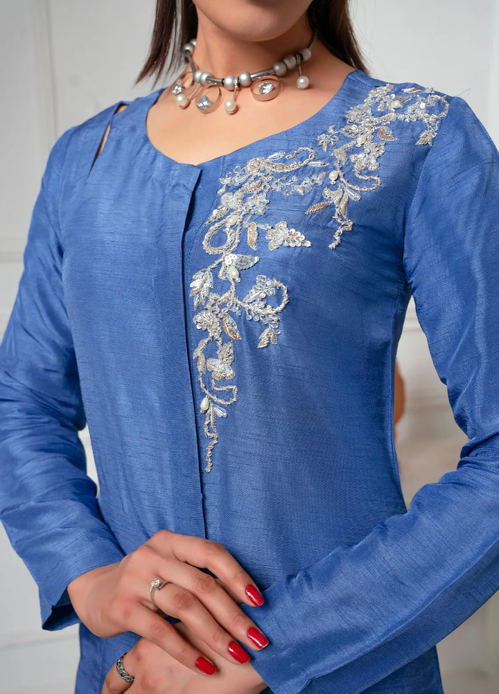 Hadia Batool Pret Embroidered Raw Silk 3 Piece Suit Cia
