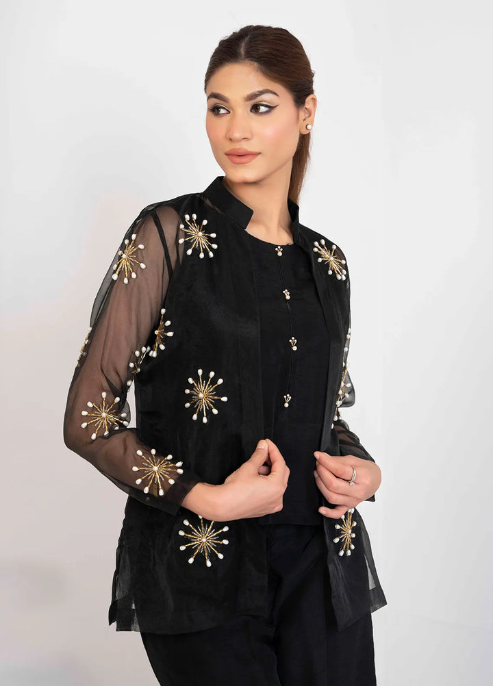 Hadia Batool Pret Embroidered Raw Silk 3 Piece Suit Sophie