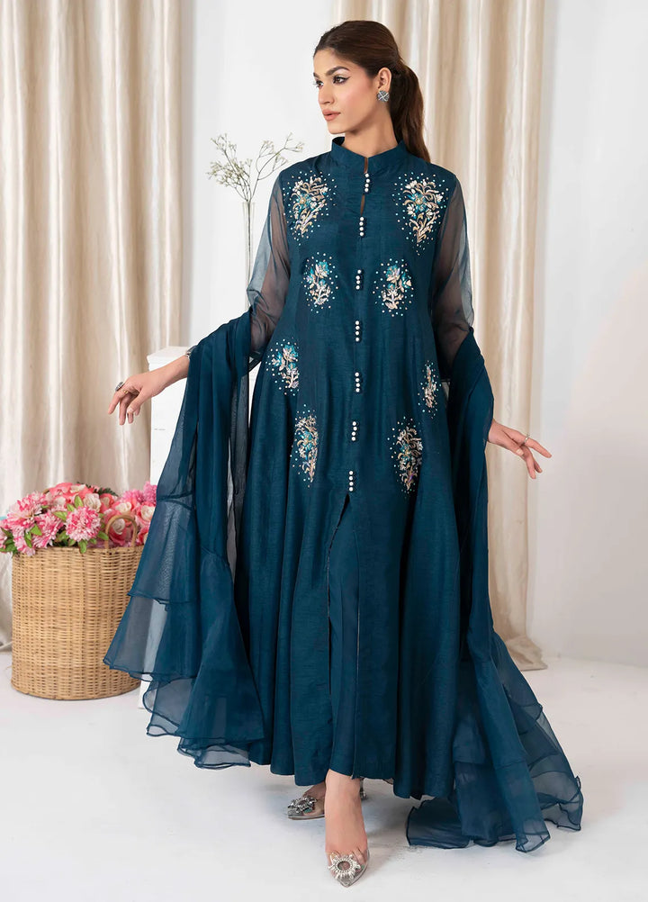 Hadia Batool Pret Embroidered Raw Silk 3 Piece Suit Taneer