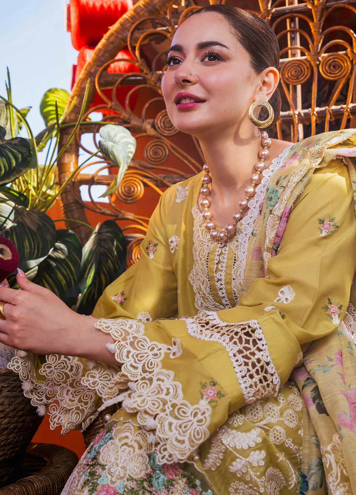 Hai Kuch By Elaf Embroidered Lawn Suit Unstitched 3 Piece EF24HK EHK-08 Pur Shokh - Festive Collection