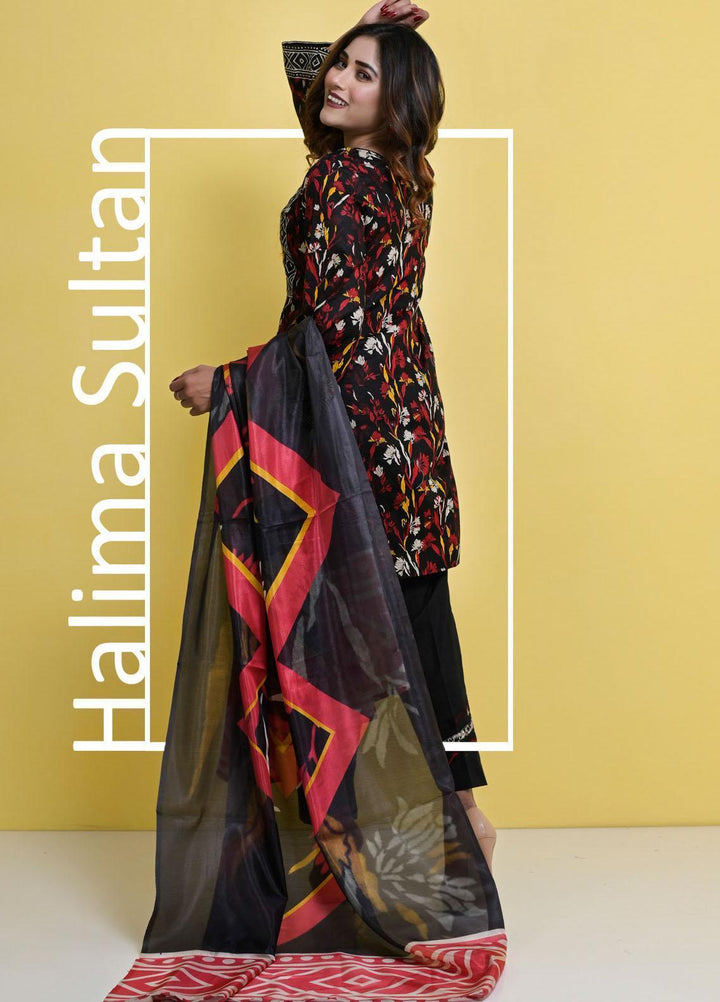 Halima Sultan Embroidered Lawn Suits Unstitched 3 Piece HS21-L3 04 Flora - Summer Collection