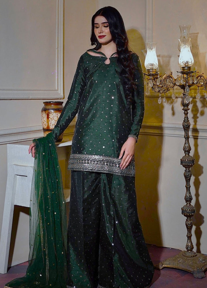 Hanim Pret Embroidered Raw Silk 3 Piece Suit Zebaish