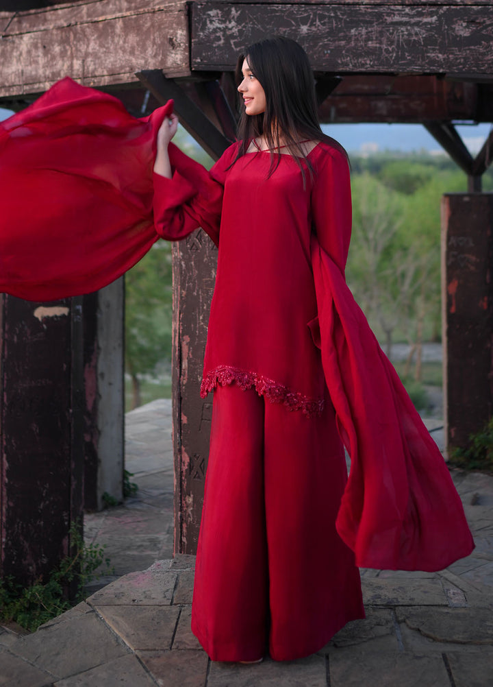 Hanim Pret Plain Silk 3 Piece Suit Gulenaar