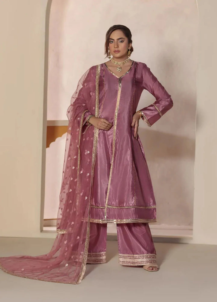 Haniya Mahnoor Pret Embroidered Katan Silk 3 Piece Ghazal